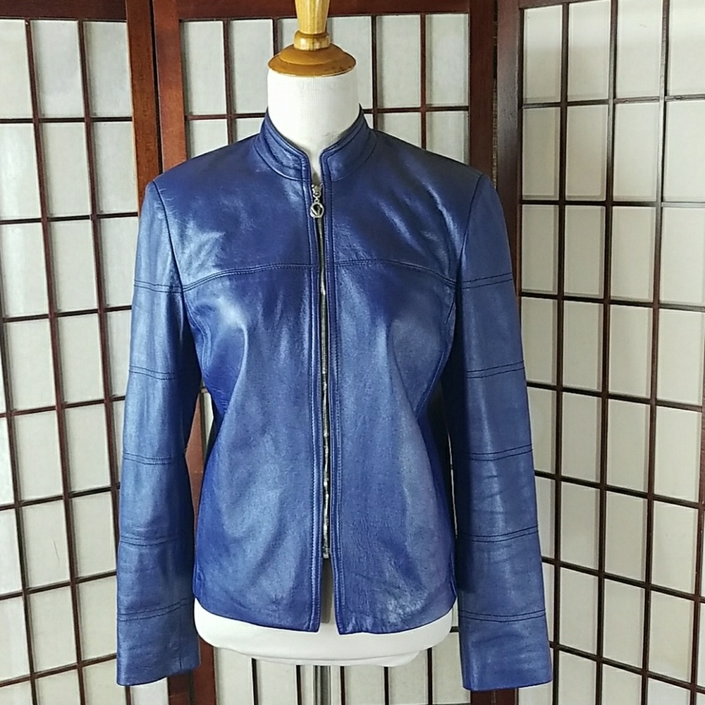 EUC LEATHER ST. JOHN SPORT MADE IN ITALY JACKET